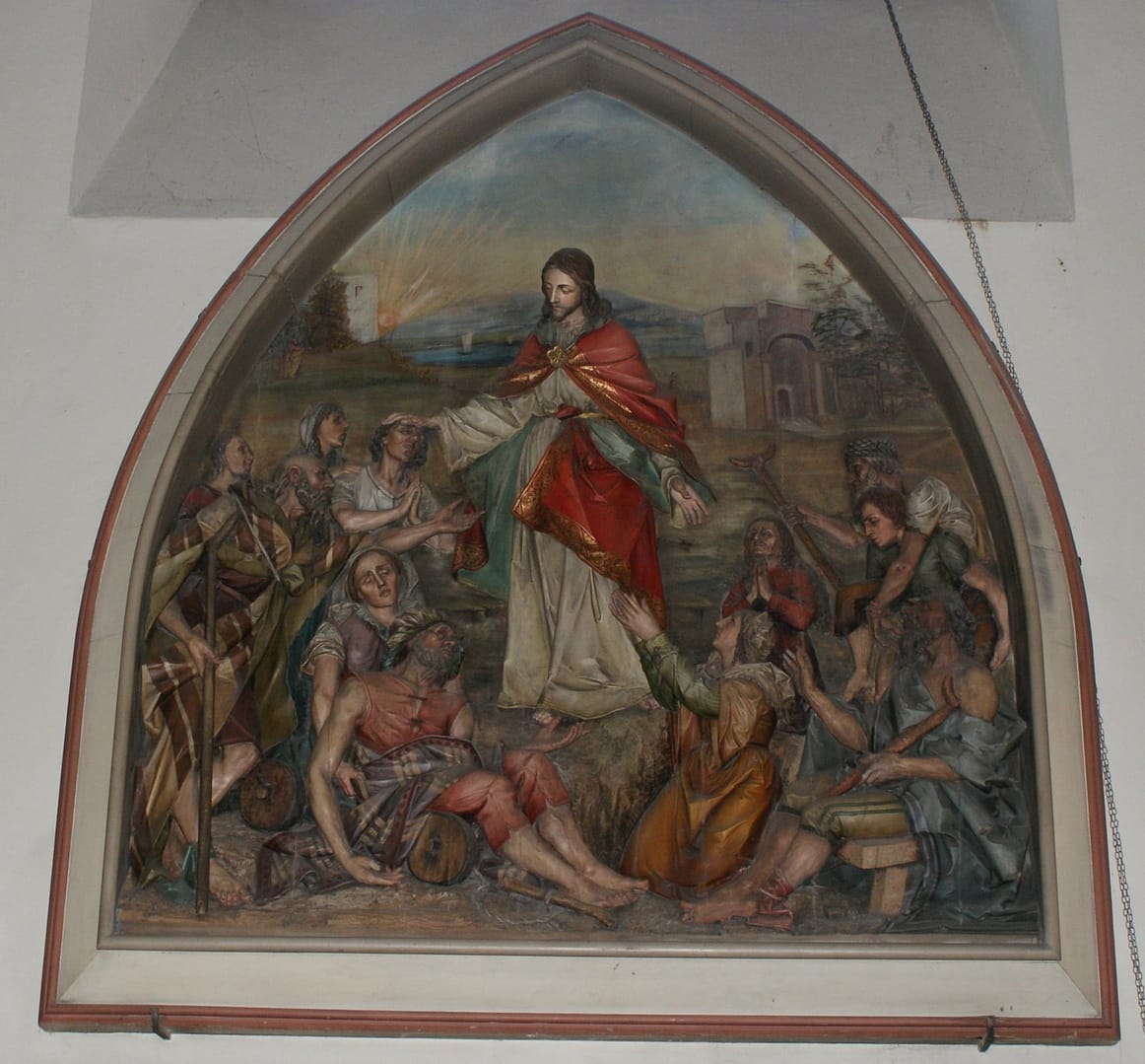 Poznań - kościół pw. Przemienienia Pańskiego - przedstawienie malarsko-rzeźbiarskie - przed konserwacją